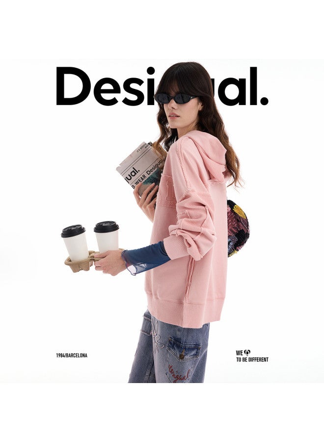 DESIGUAL 25 Fall/Winter New Product Frayed Design Hooded Women'S Sweatshirt - Image 2