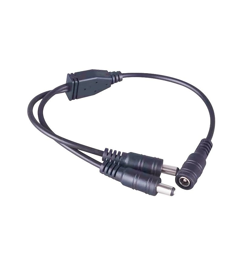 Black 1 Female To 2 Male DC Power Splitter Y Adapter Cable 5.5Mm X 2.1Mm For CCTV Router LED Strip - Image 1