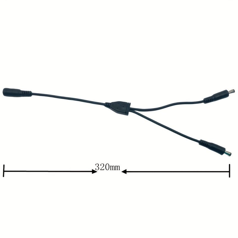Black 1 Female To 2 Male DC Power Splitter Y Adapter Cable 5.5Mm X 2.1Mm For CCTV Router LED Strip - Image 2