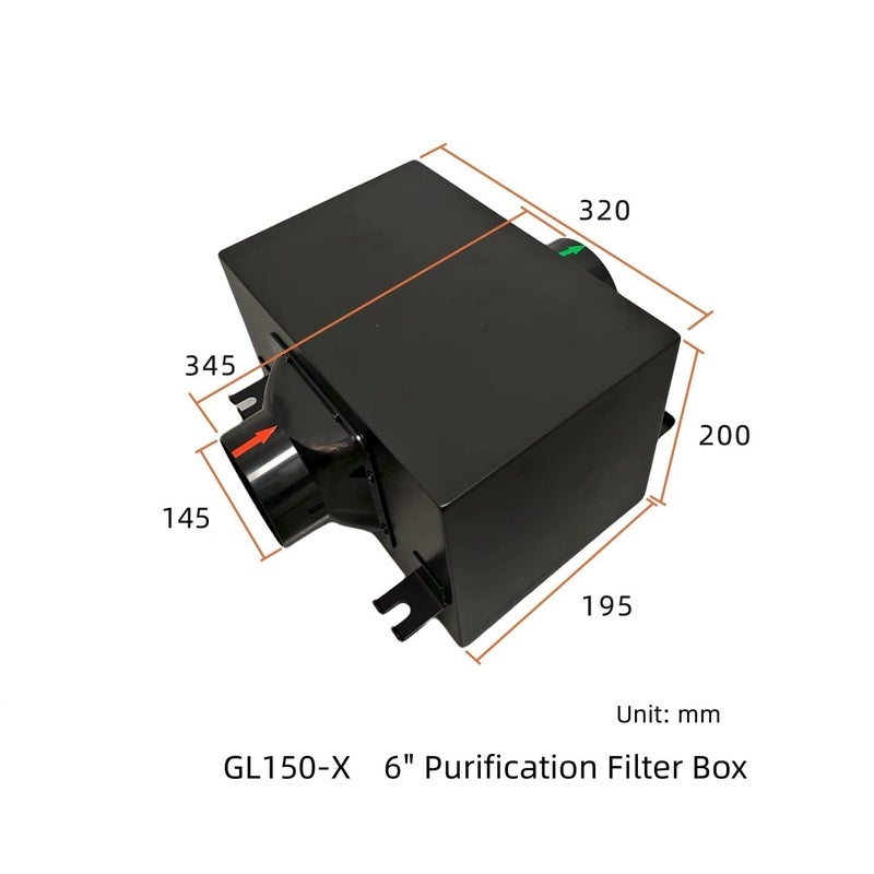 ZIYUCOOL 6 Inch Fresh Air Intake Inline Filter Box With 3 Layers Pre-filter Activated Carbon and HEPA filter HVAC System Heating And Cooling Ventilation - Image 4
