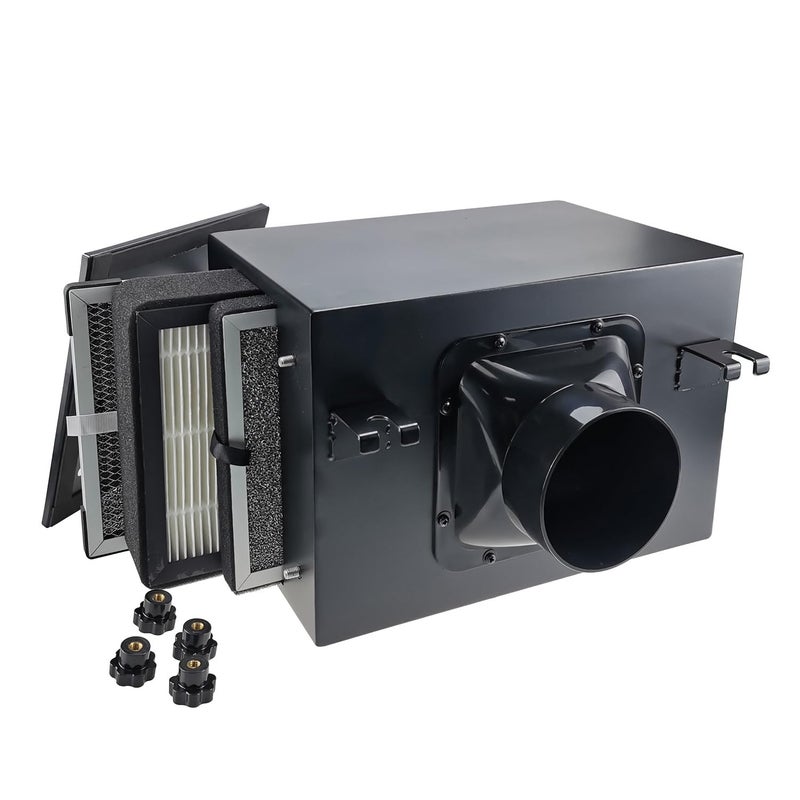 ZIYUCOOL 6 Inch Fresh Air Intake Inline Filter Box With 3 Layers Pre-filter Activated Carbon and HEPA filter HVAC System Heating And Cooling Ventilation - Image 1