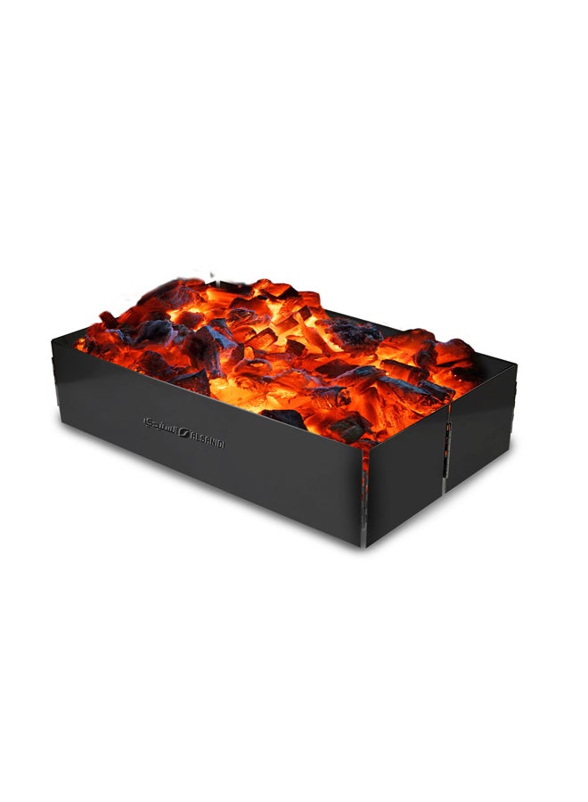 AL SANIDI Charcoal grill for trips, Portable Charcoal Grill, Black, Size 40*60 Cm - Image 4