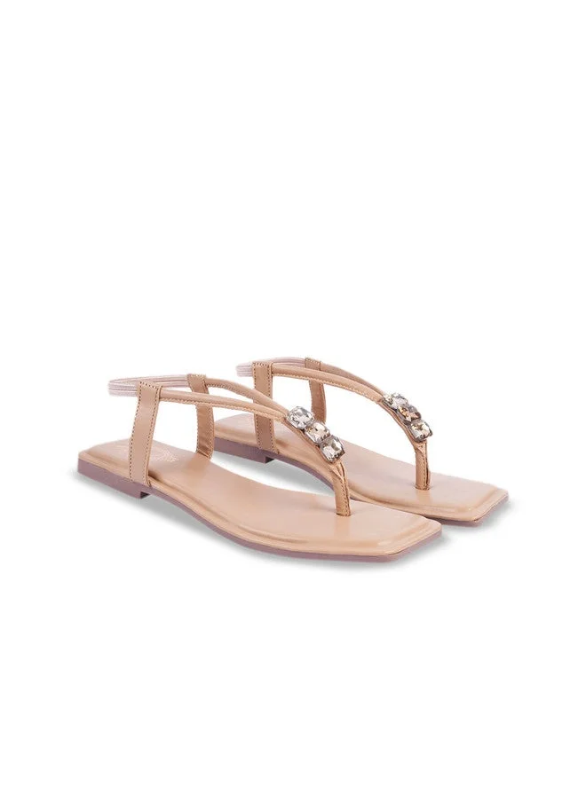 شوتوبيا Shoetopia Girls Embellished T-Strap Flats