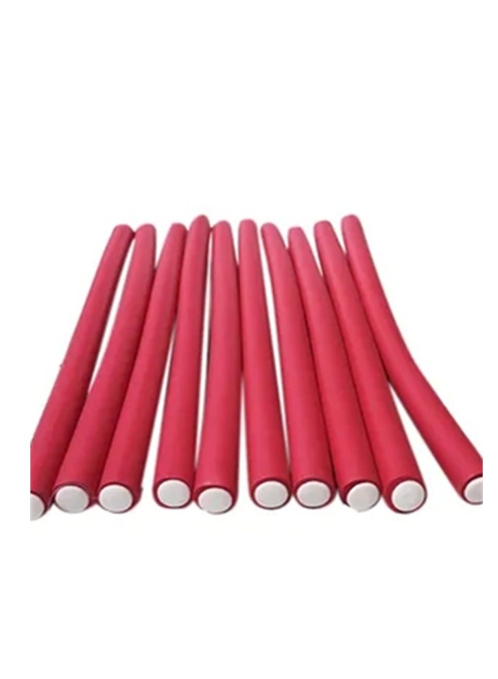 BLOOMING TIME 10-Piece Twist-flex Hair Roller Red 20cm - Image 2
