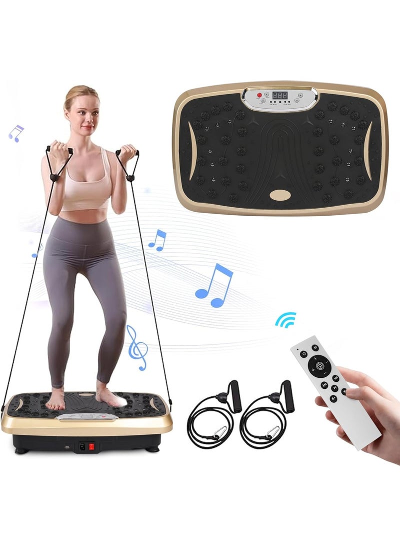DubaiGallery Vibration Power Plates, Vibration Plate Machine, Supports Bluetooth & USB Connect, 2 Resistance Bands, Vibration Fitness Trainer for Weight Loss & Body Toning, 300lb Max Load. - Image 2