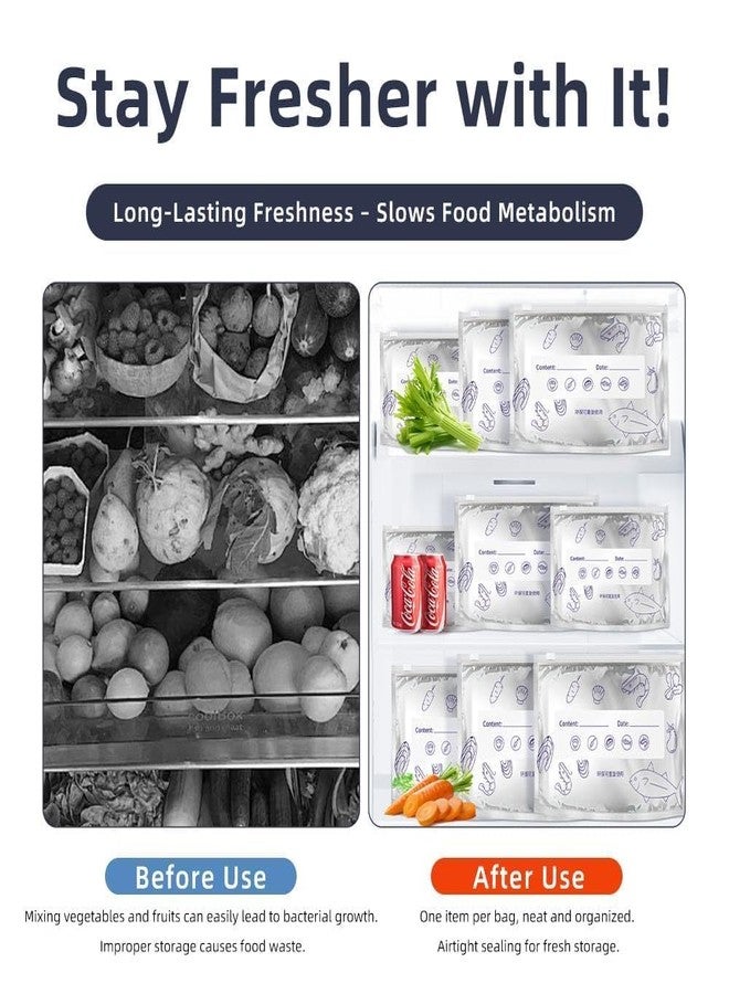 Aldea 10-Pack Reusable Aluminum Food Storage Bags – Stand-Up Foil Sealable Bags with Zip Lock, Leakproof Fresh-Keeping Bags for Vegetables, Fruits, and Meat - Image 4