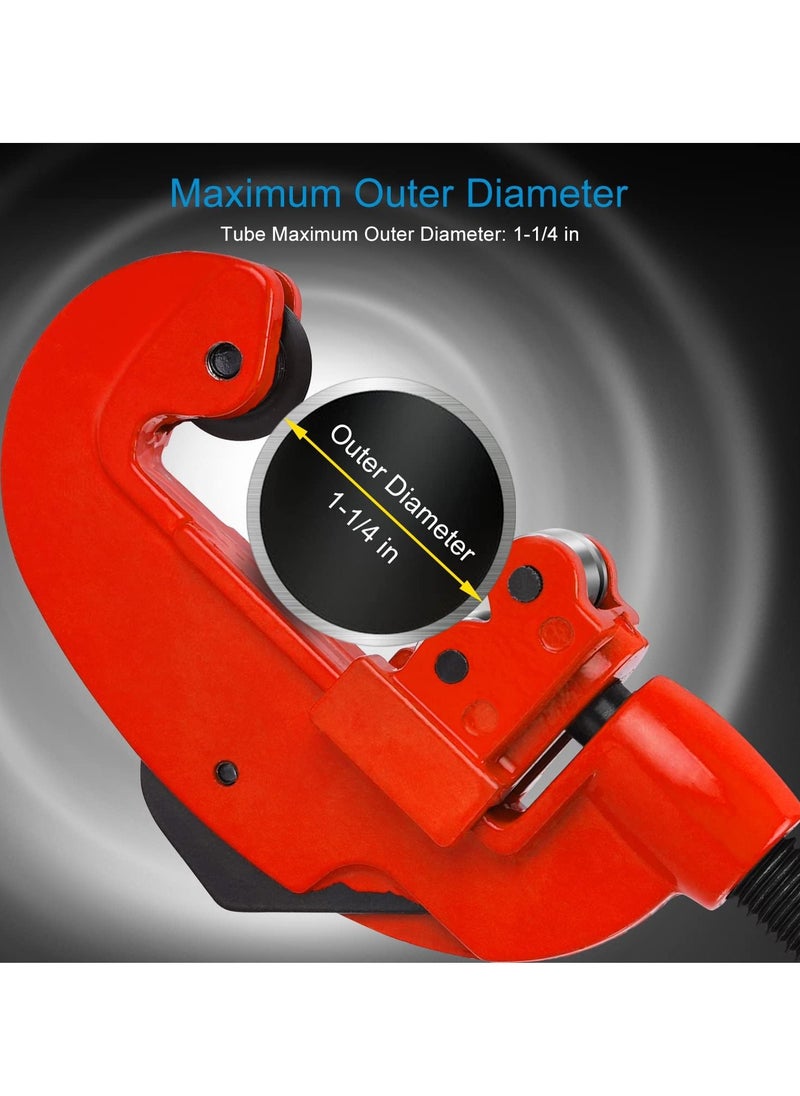 SYOSI - Pipe Cutter Tool, Professional Pipe Cutter - Includes 2 Spare Blades, Quick and Clean Cuts, 1/8 to 1-1/4 Adjustable Mini Pipe Cutter for Copper, Aluminum, and Thin Stainless Steel Pipes - Image 1