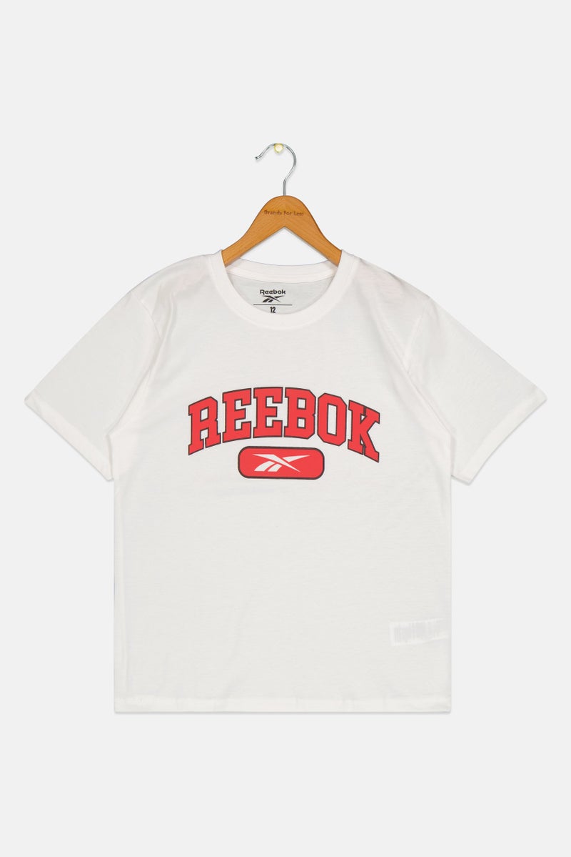 Reebok Kids Boy Sportswear Fit Short Sleeve Outdoor T-Shirt, White - Image 1