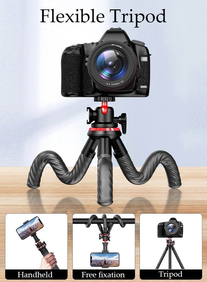 DUNISO Mini Flexible Phone Tripod, Flexible Selfie Stick Camera Phone Tripod with Remote, Small Travel GoPro Tripod for Video Recording Vlogging, Octopus Tripod for Phone - Image 2