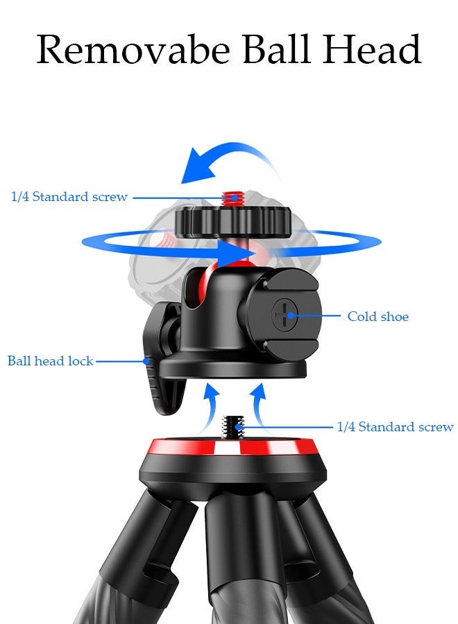 DUNISO Mini Flexible Phone Tripod, Flexible Selfie Stick Camera Phone Tripod with Remote, Small Travel GoPro Tripod for Video Recording Vlogging, Octopus Tripod for Phone - Image 5