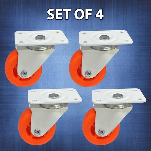 Impex (Pack of 4) 2" Heavy Duty Single Wheel Caster 56 MM wheels 360 Degree Rotating Swivel - Best for Office Chair Wheels - Image 5