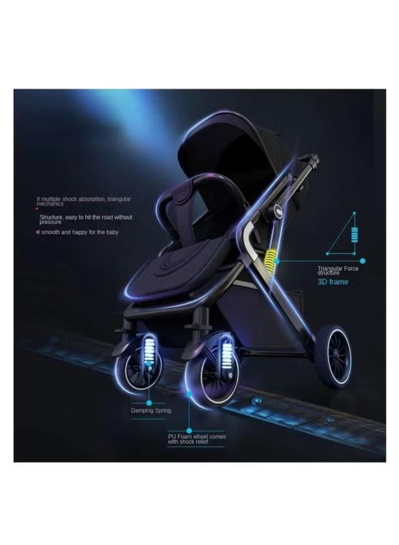 امبريلا عربية اطفال بذراع قلاب امبريلا  عالية الجودة - اسود - Image 2