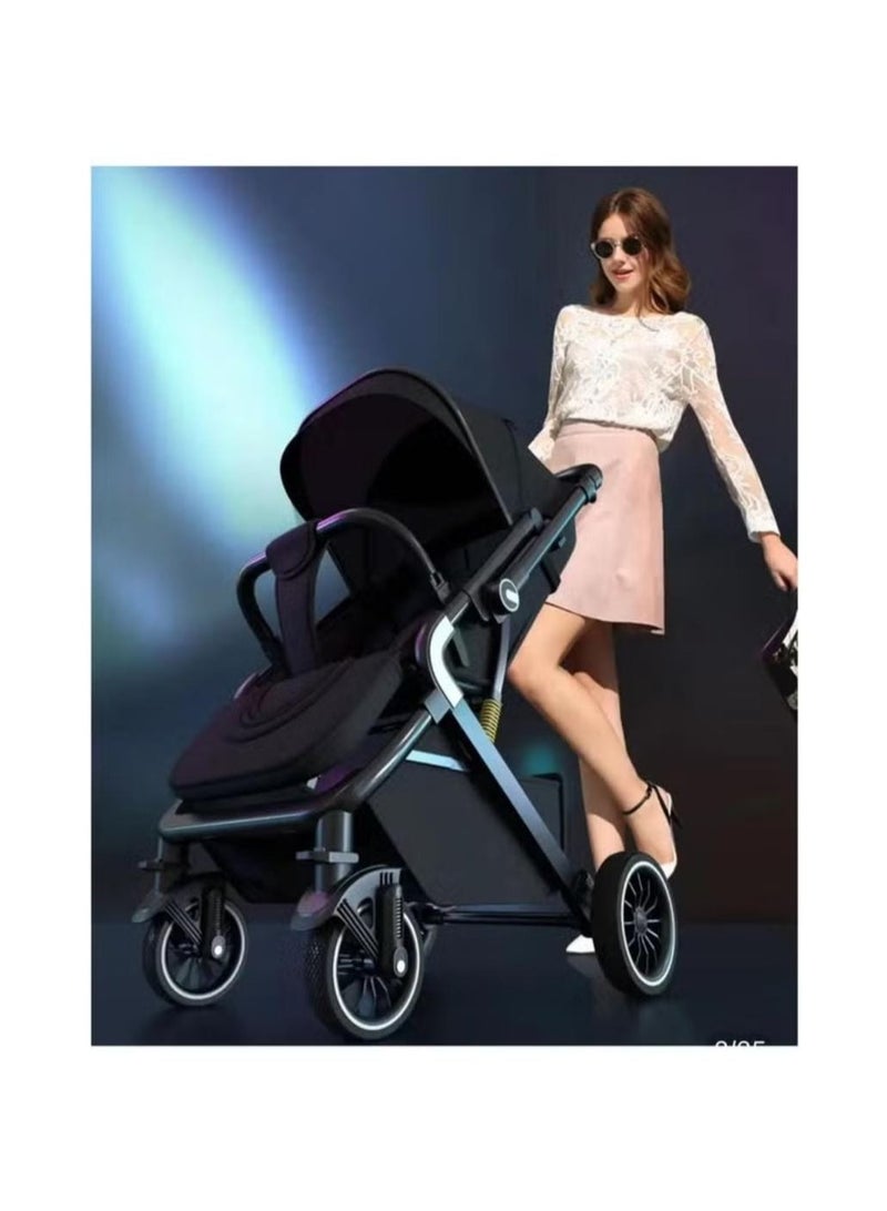 امبريلا عربية اطفال بذراع قلاب امبريلا  عالية الجودة - اسود - Image 3