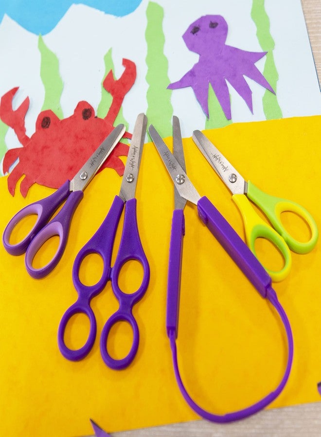 Ashton and Wright - Children's Double Hole Training Scissors - Purple - Right Handed - Pack of 2 - Image 4
