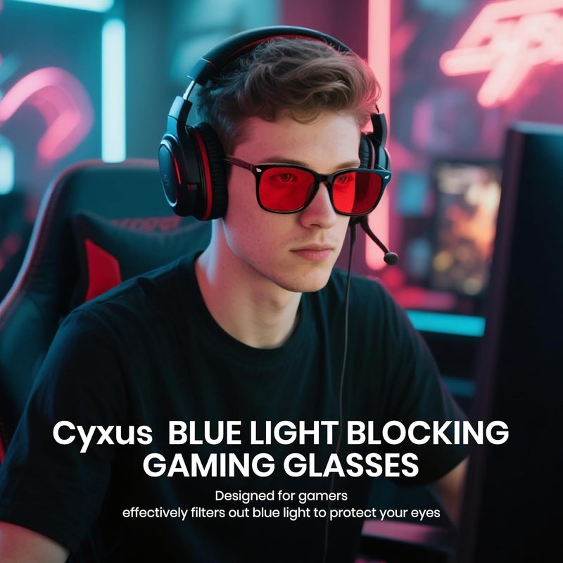 Cyxus Blue Light Glasses for Men Women Reduce Eye Strain UV Blocking for Computer Screen 8082 - Image 3