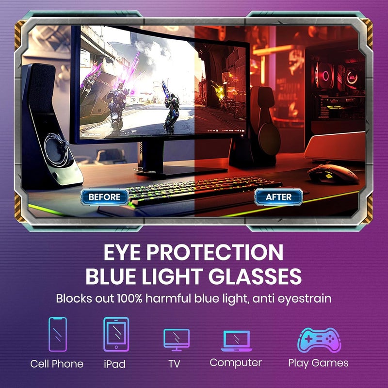 Cyxus Blue Light Glasses for Men Women Reduce Eye Strain UV Blocking for Computer Screen 8082 - Image 2