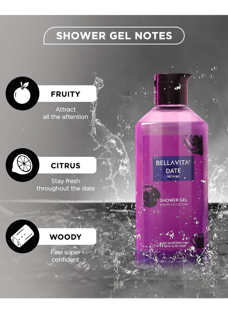 Bella Vita - Bella Vita Luxury CEO Man and Date Woman Body Wash Refreshing Shower Gel for Deep Cleansing Hydrating and Moisturising Skin with Aloe Vera 250 ml Each - Image 1