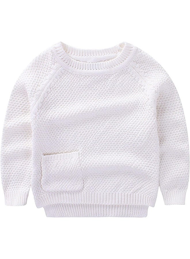 Peecabe Peecabe Toddler Boy Girl Sweater Cable Knit Baby Pullover Long Sleeve Crewneck Cotton Sweatshirt Fall Winter 6M-4T - Image 1