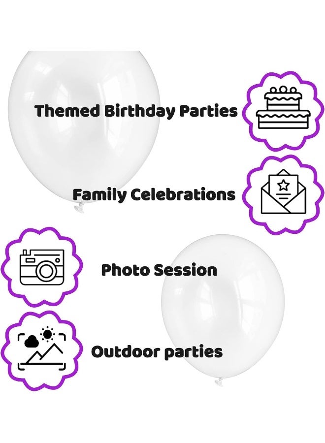 Goldedge  15 PC Pearl White Latex Balloons, 12 Inch Glossy Balloons for Elegant Party Decor, Wedding, and All Celebrations - Image 3