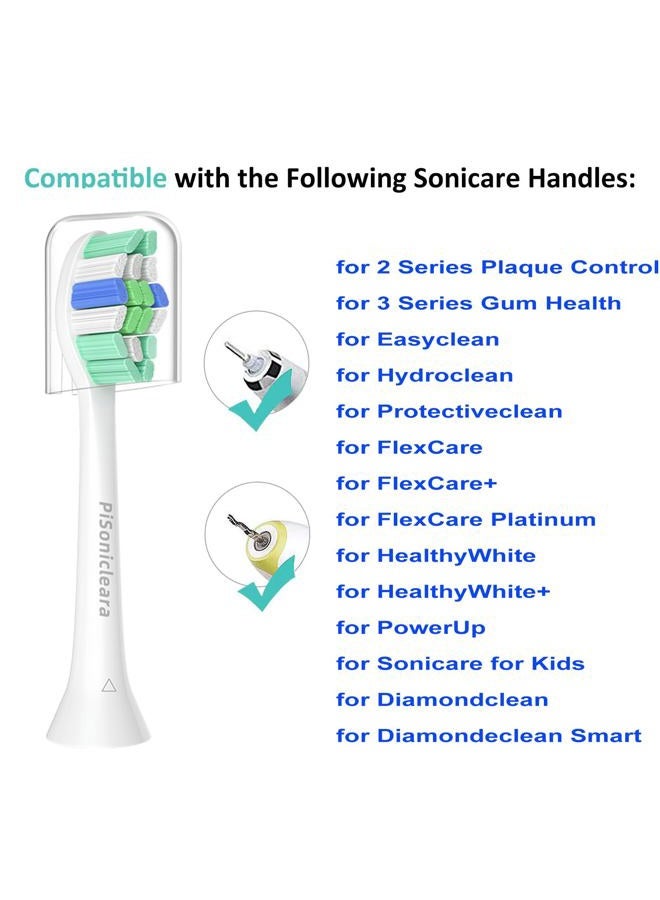 Pisonicleara Replacement Toothbrush Heads Compatible with Philips Sonicare(10 Pack), Brush Heads for Hx6920, 4100 2 Series, HX9023 Hx6240 Hx6610 Snap on Electric Tooth Brush Refill - Image 2
