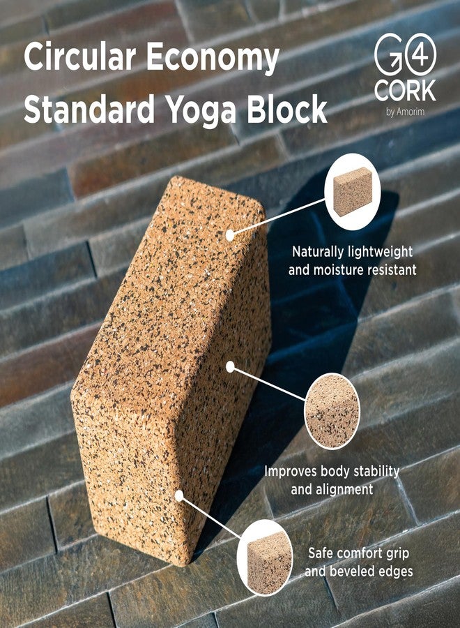 مكعب يوغا من الفلين من Go4Cork لليوغا والبيلاتس والتأمل | مانع للانزلاق، غير سام، مضاد للحساسية، مستدام، خفيف الوزن، مكعب يوغا كبير، 9 بوصات × 6 بوصات × 4 بوصات، (Cork Fusion) | تمارين اليوغا - Image 2