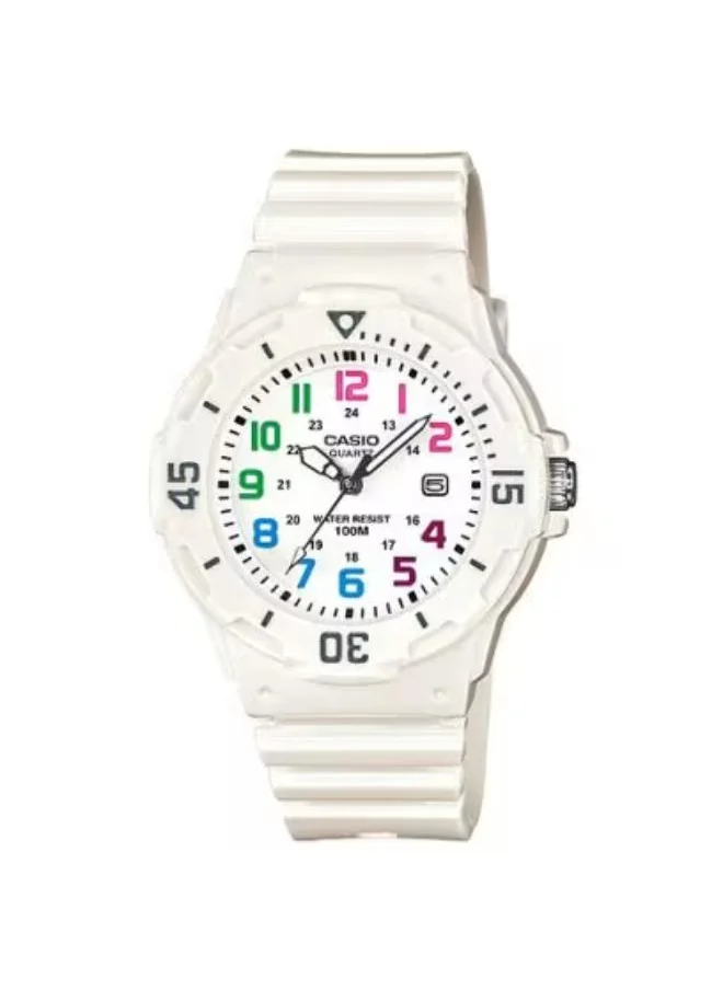 كاسيو Women's Analog Display Watch With White Resin Strap - LRW-200H-7B