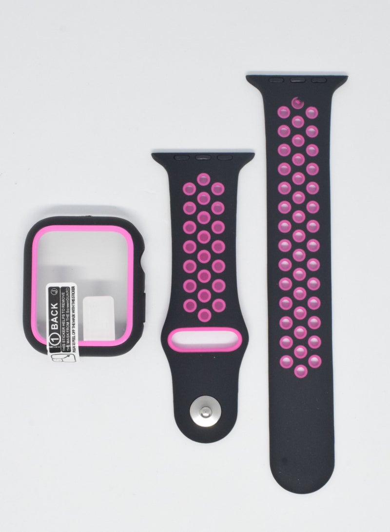 BORTONY Replacement Watch Band With Protective Screen Cover For Apple Series 7/6/5 Size 40/41mm - Image 1