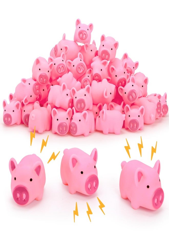 Goaste 100 Pieces Mini Rubber Pigs Bulk, Pink Bathtub Piggy Set, Cute Floating Squeaky Piggies, Tiny Float Squeak Pig for Shower, Birthday Party, Halloween, Class Carnival Prizes - Image 4