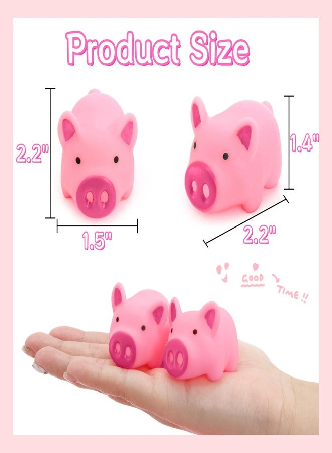 Goaste 100 Pieces Mini Rubber Pigs Bulk, Pink Bathtub Piggy Set, Cute Floating Squeaky Piggies, Tiny Float Squeak Pig for Shower, Birthday Party, Halloween, Class Carnival Prizes - Image 2