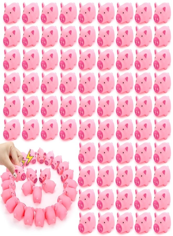 Goaste 100 Pieces Mini Rubber Pigs Bulk, Pink Bathtub Piggy Set, Cute Floating Squeaky Piggies, Tiny Float Squeak Pig for Shower, Birthday Party, Halloween, Class Carnival Prizes - Image 1