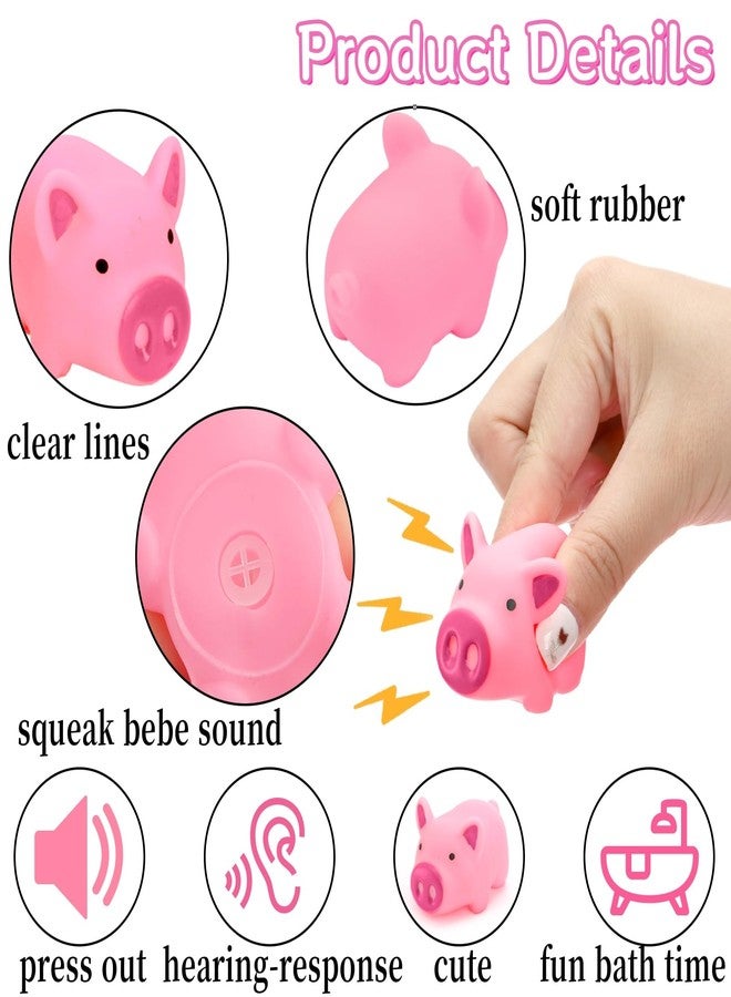 Goaste 100 Pieces Mini Rubber Pigs Bulk, Pink Bathtub Piggy Set, Cute Floating Squeaky Piggies, Tiny Float Squeak Pig for Shower, Birthday Party, Halloween, Class Carnival Prizes - Image 3