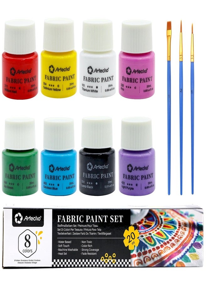 Artecho Fabric Dye 8 Colours, 20 ml / 0.7 oz Fabric Paint for Clothing, Permanent, Furniture Upholstery - Image 2