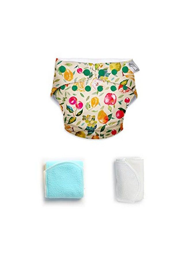 Superbottoms Uno Freesize Cloth Diaper ; Cloth Diaper For Babies 3M To 3Y ; Washable & Reusable Cloth Diaper ; Comes With Cloth Diaper Inserts ; 1 Organic Cotton Soaker + 1 Booster ; Fruit Brust - Image 1