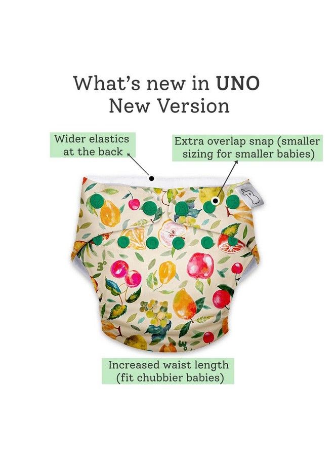 Superbottoms Uno Freesize Cloth Diaper ; Cloth Diaper For Babies 3M To 3Y ; Washable & Reusable Cloth Diaper ; Comes With Cloth Diaper Inserts ; 1 Organic Cotton Soaker + 1 Booster ; Fruit Brust - Image 3