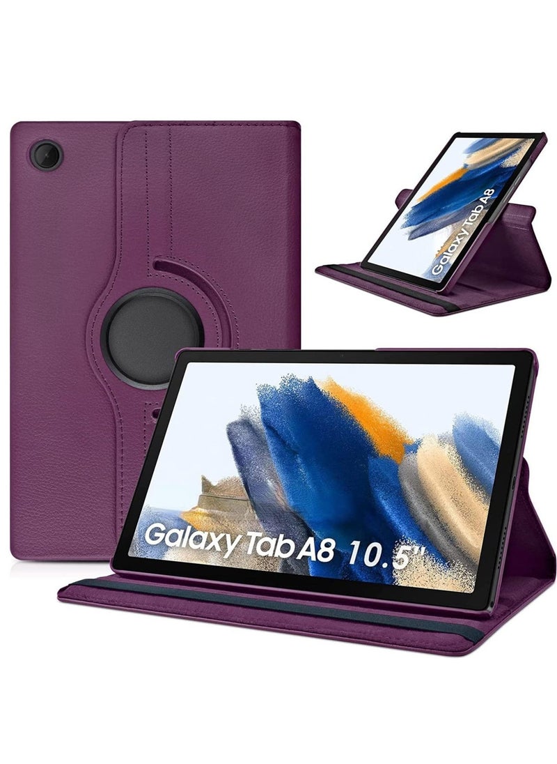 Raxoom Case Compatible with Galaxy Tab A8 10.5" Case (SM-X200/X205/X207), Galaxy Tab A8 Case 10.5 inch,Auto Sleep/Wake 360Â° Rotating Stand Folio Leather Case for Tab A8 2022 (Purple) - Image 1