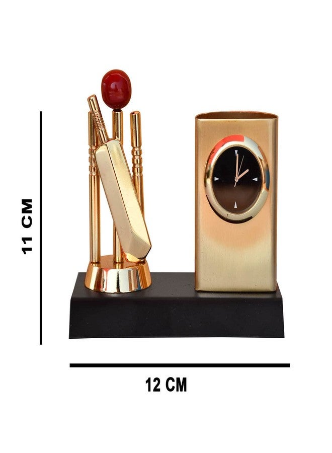 Saugat Traders Corporate Return Gifts Metal Cricket Pen Stand with Clock Pack of 3 Paper Carry Bag Gifting Diwali Bulk New Year Gift for Clients, Office Employees, Cricketers, Players, Team Members - Image 4