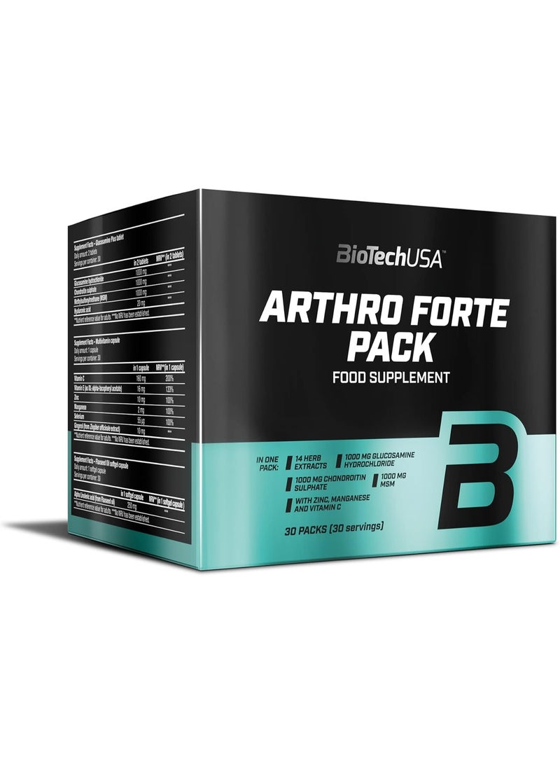 بيوتك عبوة BioTechUSA Arthro Guard، 30 كيسًا | مكمل غذائي لدعم المفاصل يحتوي على الجلوكوزامين والكوندرويتين | يدعم الحركة والغضاريف | أكياس سهلة الاستخدام للاستخدام الفردي - Image 1