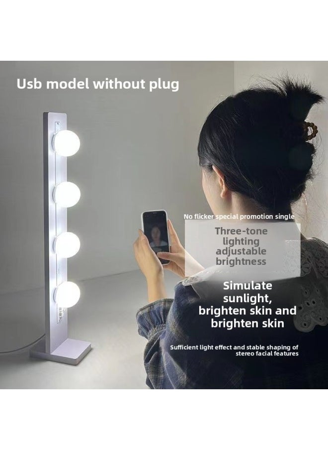 Generic - Live Light Fill Light Net Red Anchor Indoor Desktop Makeup Light Makeup Artist Special Beauty Soft Light Live Broadcast Equipment-Specification:20w Bulb Type Usb Three-color Adjustable Brightness-single Row - Image 1