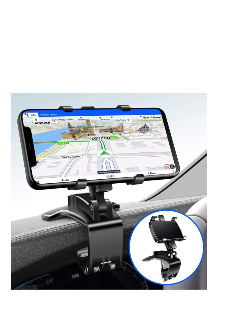 KASTWAVE Car Phone Holder Mount Dashboard Phone Car Holder 360 Degree Rotation Cell Phone Holder for Car Clip Mount Multi Function Phone Car Mount Suitable for Smartphones  - Image 1
