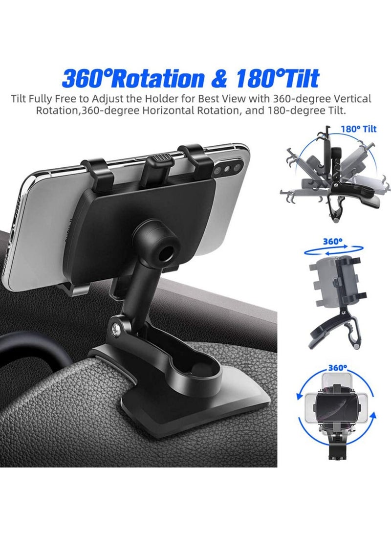KASTWAVE Car Phone Holder Mount Dashboard Phone Car Holder 360 Degree Rotation Cell Phone Holder for Car Clip Mount Multi Function Phone Car Mount Suitable for Smartphones  - Image 5