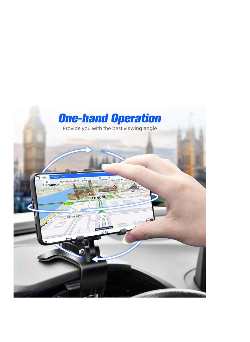 KASTWAVE Car Phone Holder Mount Dashboard Phone Car Holder 360 Degree Rotation Cell Phone Holder for Car Clip Mount Multi Function Phone Car Mount Suitable for Smartphones  - Image 2