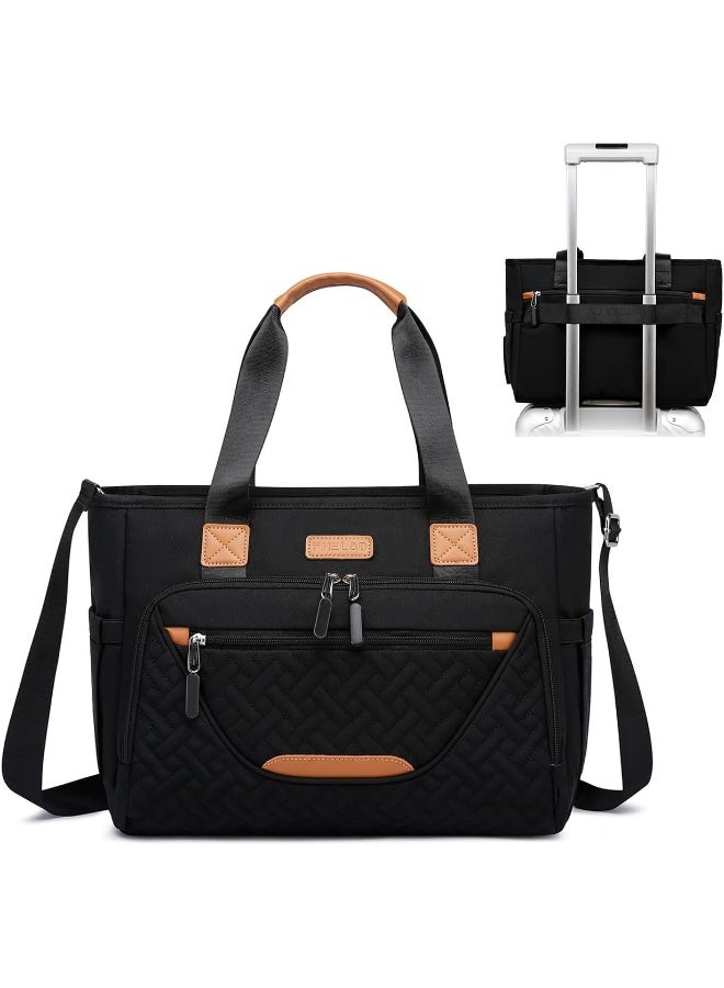 FHELAD Diaper Bag Tote, Large Tote Diaper Bag with 16 Inch Laptop Compartment for Mom and Dad - Image 1