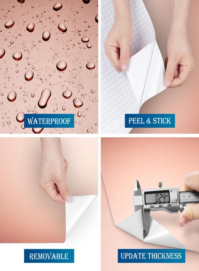 FunStick Pink Rose Gold Metallic Wallpaper Peel and Stick Metal Contact Paper for Appliances Cabinets Desk Refrigerator Vinyl Wrap Waterproof Removable Wall Paper for Kitchen Girls Bedroom 15.8"x78.8" - Image 4