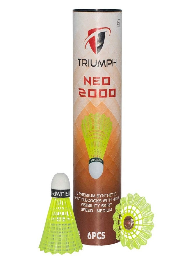 Triumph Nylon Badminton Shuttlecocks, Badminton Shuttlecock Pack of 6, Stable and Sturdy High Speed NEO 2000 Badminton Shuttles, Training Shuttlecock for Indoor and Outdoor Sports - Image 2