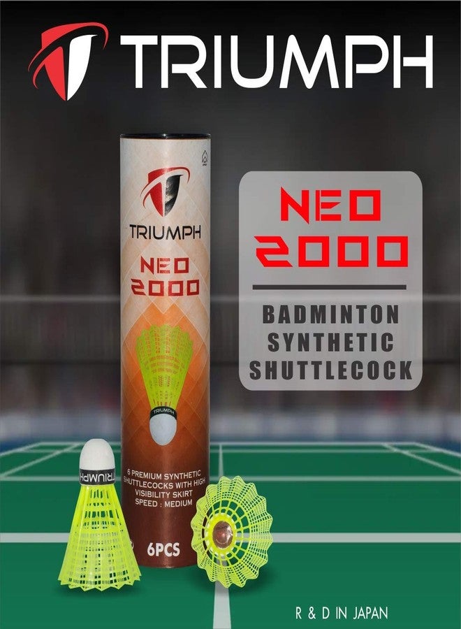 Triumph Nylon Badminton Shuttlecocks, Badminton Shuttlecock Pack of 6, Stable and Sturdy High Speed NEO 2000 Badminton Shuttles, Training Shuttlecock for Indoor and Outdoor Sports - Image 5