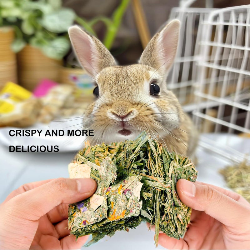 YTSKJ Rabbit Toys 10 Pack Bunny Toys Bunny Chew Toy Guinea Pig Treats Timothy Hay Toy Chips with Herbal Flowers Timothy Hay Grass Hamster Snacks Chinchillas Gerbils for Small Animals Teeth - Image 5