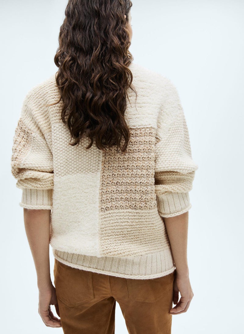 MANGO Perkins Neck Patchwork Sweater  - Image 2