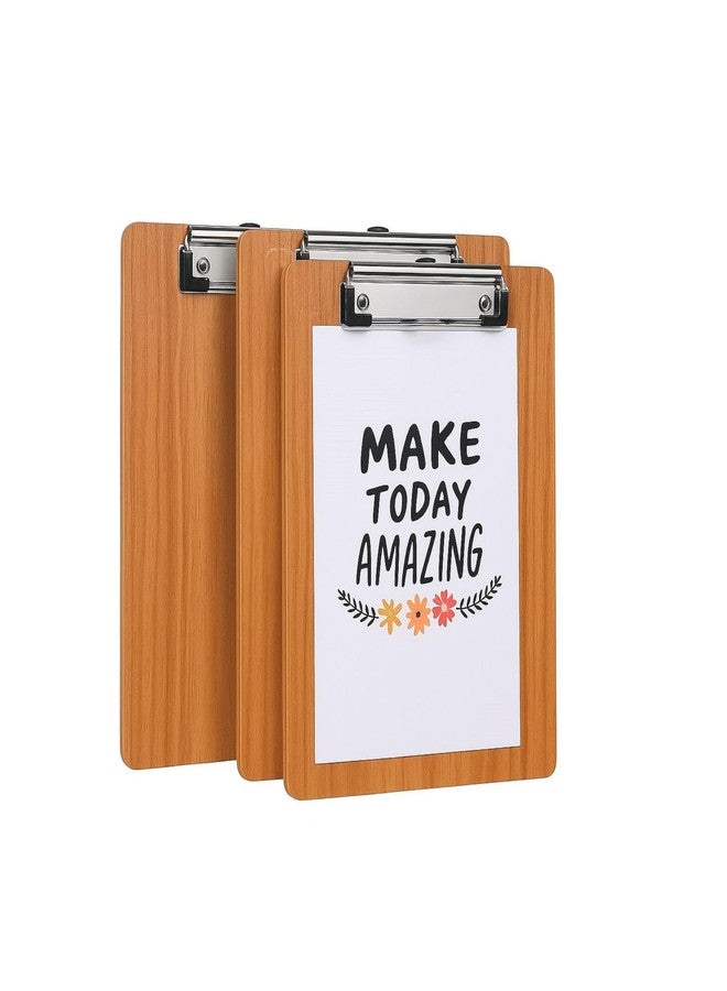 DEAL NUT Wooden Mini Clip Board with Profile Clip, Durable Plywood Clipboard, Small A5 Clipboard for Restaurants, Office, Classroom Supplies, Light Wooden Notepads (Pack of 3) (9"X 6") - Image 1