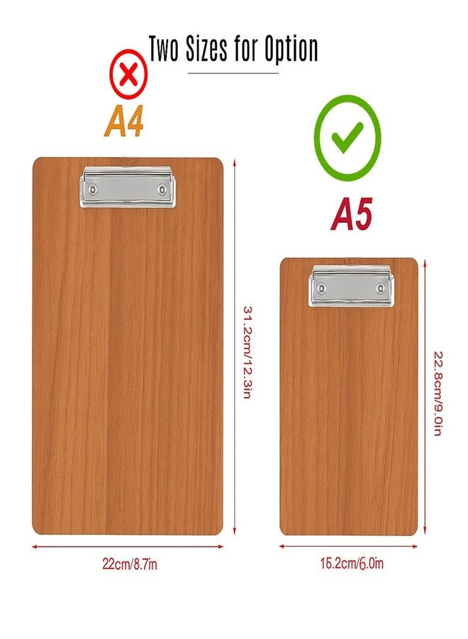 DEAL NUT Wooden Mini Clip Board with Profile Clip, Durable Plywood Clipboard, Small A5 Clipboard for Restaurants, Office, Classroom Supplies, Light Wooden Notepads (Pack of 3) (9"X 6") - Image 2