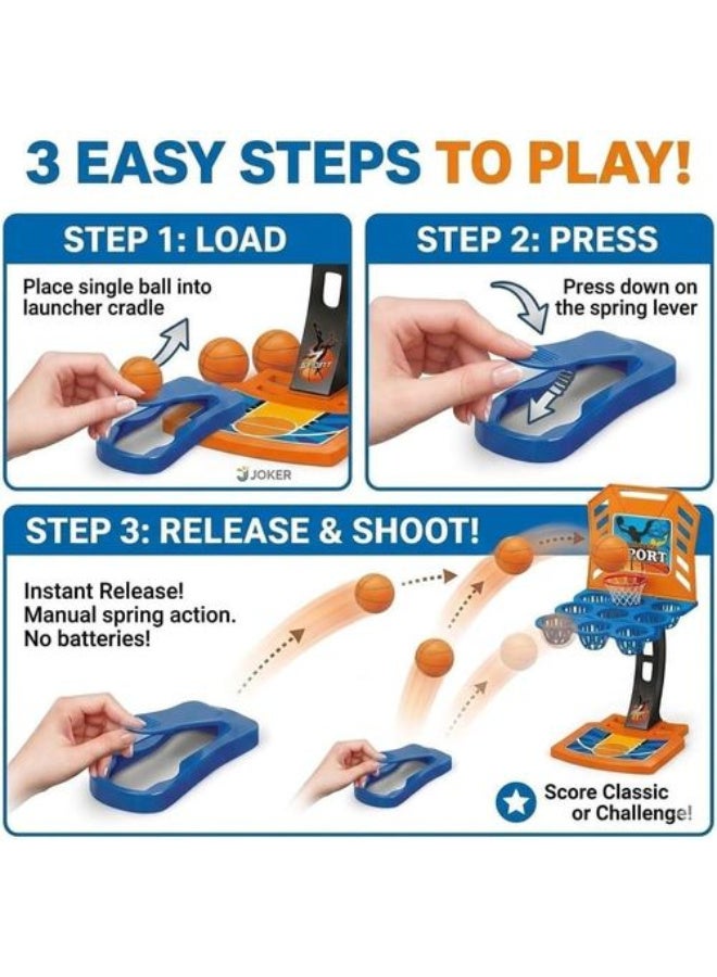 2-in-1 Table Basketball Game for Kids | For 2–4 players, suitable for ages 4 and up, pressure-activated scoring system, dimensions 38 × 23 cm, direction lock - Image 2